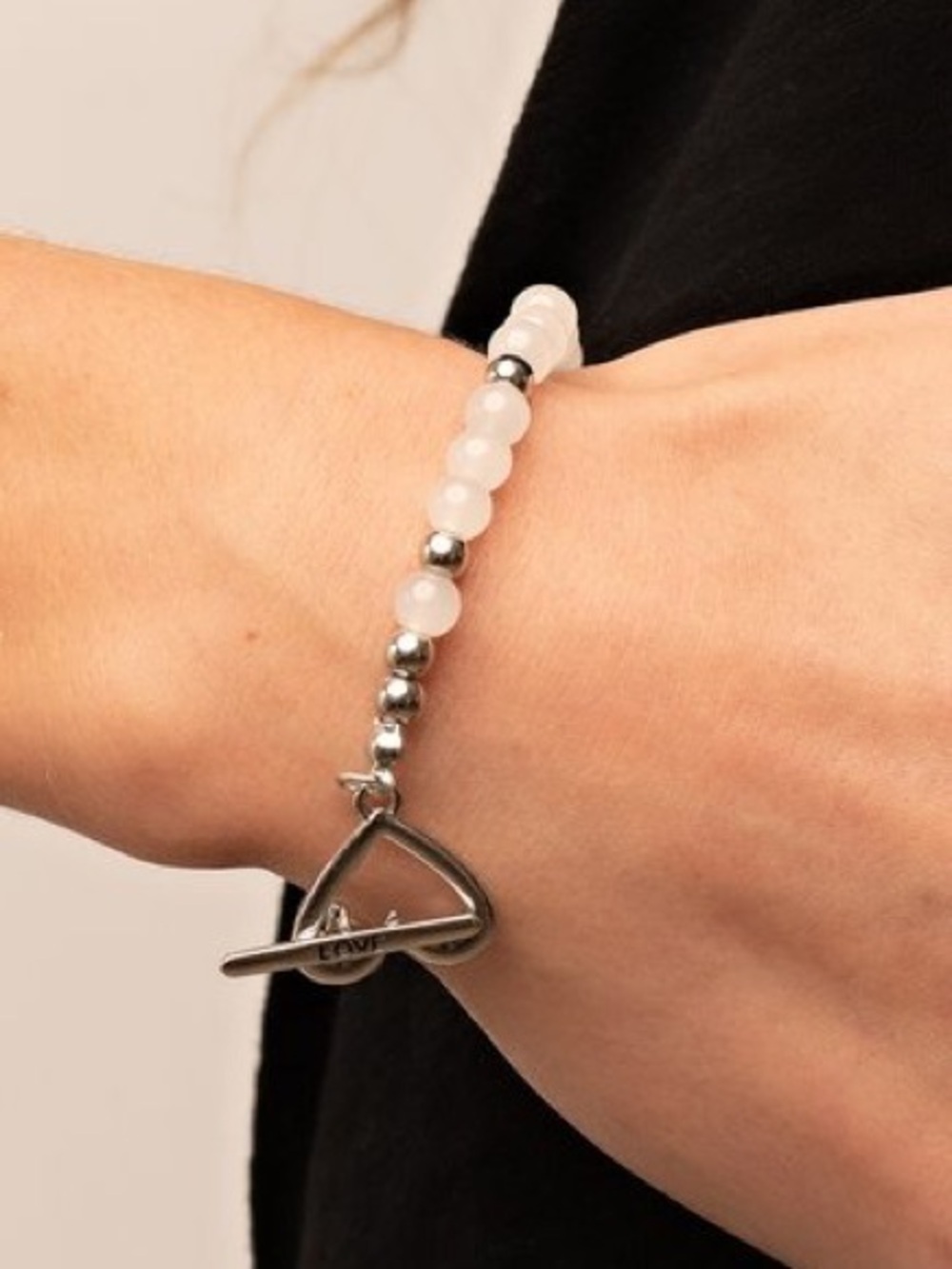 Following My Heart - White Beaded Bracelet